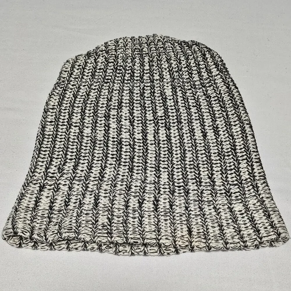 LOVE YOUR MELON BLACK & WHITE KNIT BEANIE 100% COTTON ONE SIZE –  CHARITY BRAND